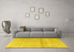 Machine Washable Persian Yellow Traditional Rug in a Living Room, wshtr4323yw