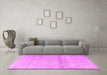 Machine Washable Persian Pink Traditional Rug in a Living Room, wshtr4323pnk