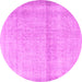 Round Machine Washable Persian Pink Traditional Rug, wshtr4323pnk