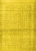 Machine Washable Persian Yellow Traditional Rug, wshtr4323yw