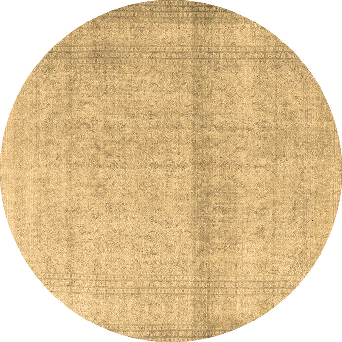 Round Persian Brown Traditional Rug, tr4323brn