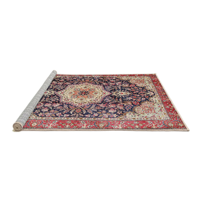 Sideview of Machine Washable Traditional Light French Beige Brown Rug, wshtr4324