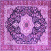 Square Medallion Purple Traditional Rug, tr4324pur