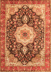 Medallion Orange Traditional Rug, tr4324org