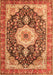 Medallion Orange Traditional Rug, tr4324org