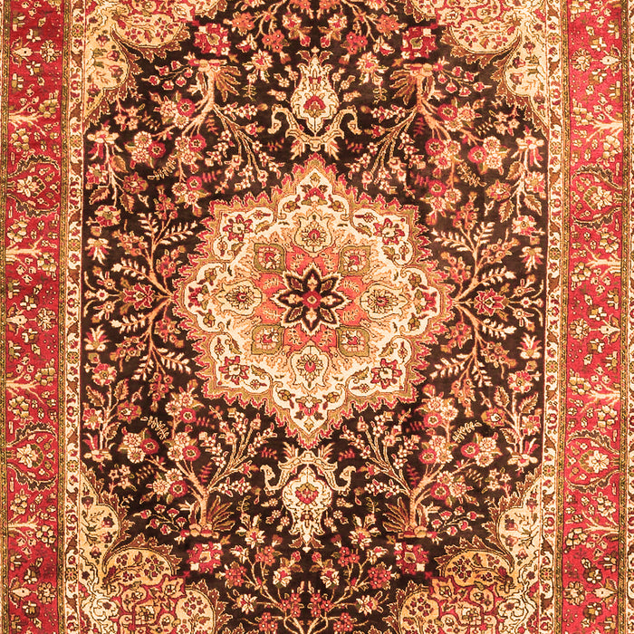 Medallion Orange Traditional Rug, tr4324org