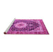 Sideview of Machine Washable Medallion Pink Traditional Rug, wshtr4324pnk