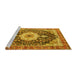 Sideview of Machine Washable Medallion Yellow Traditional Rug, wshtr4324yw