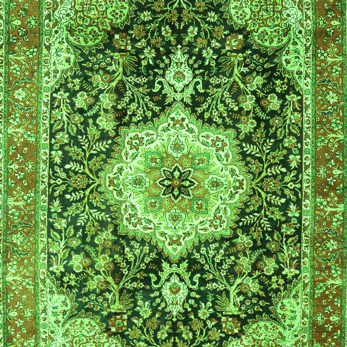 Serging Thickness of Machine Washable Medallion Green Traditional Area Rugs, wshtr4324grn