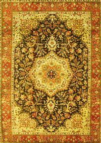 Medallion Yellow Traditional Rug, tr4324yw