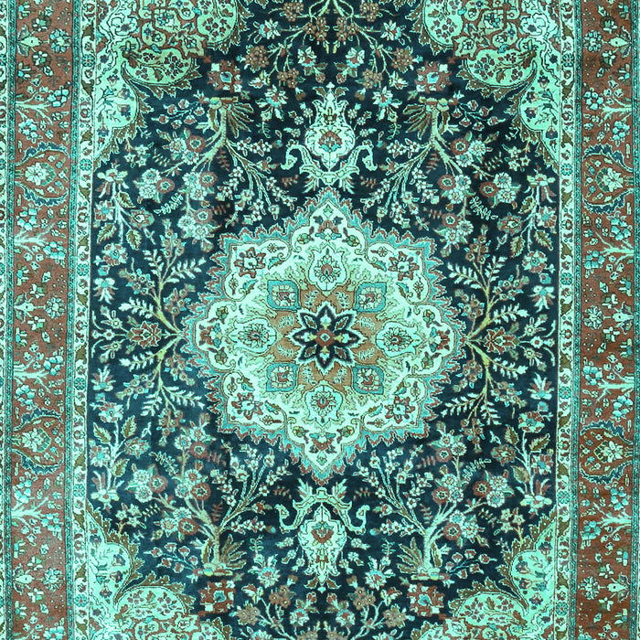 Medallion Turquoise Traditional Rug, tr4324turq