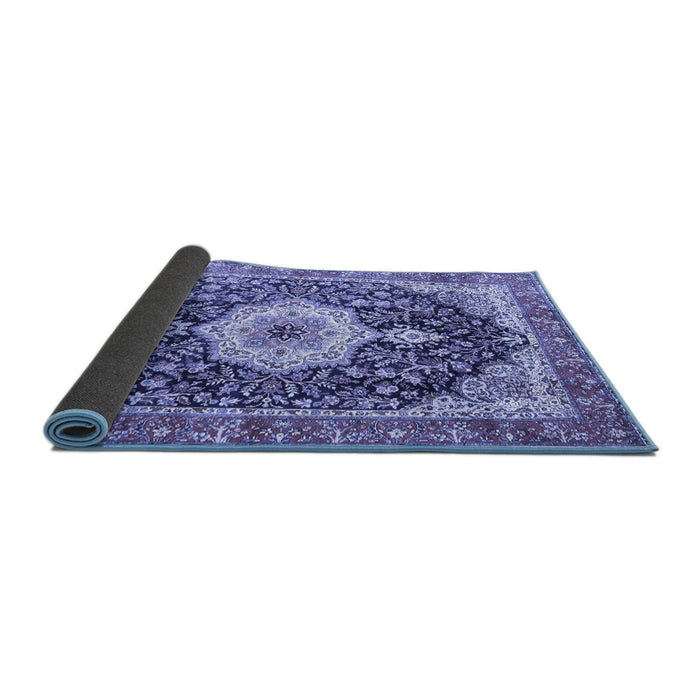Sideview of Medallion Blue Traditional Rug, tr4324blu
