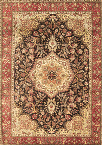 Medallion Brown Traditional Rug, tr4324brn