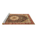 Sideview of Machine Washable Medallion Brown Traditional Rug, wshtr4324brn