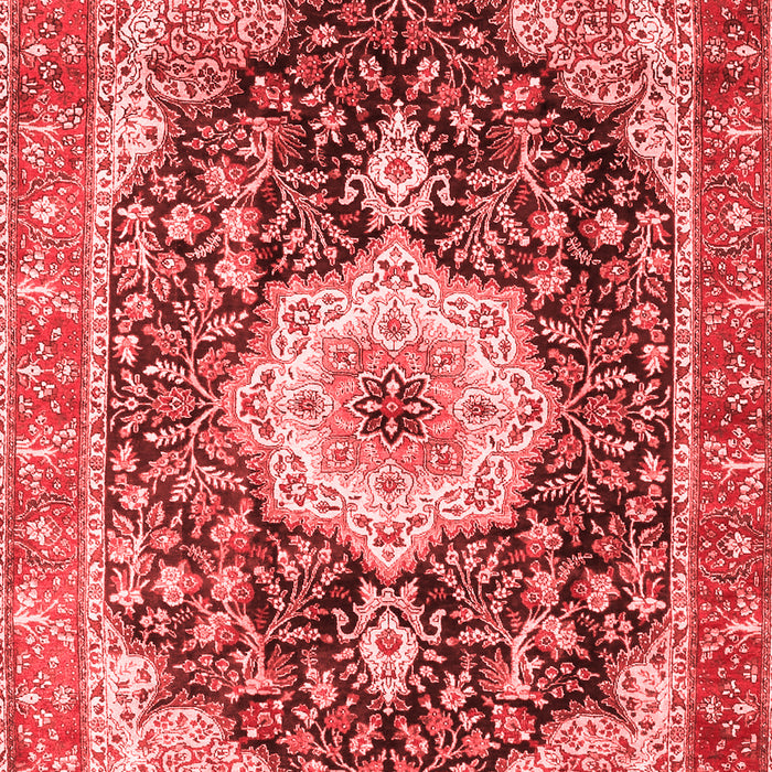 Machine Washable Medallion Red Traditional Rug, wshtr4324red