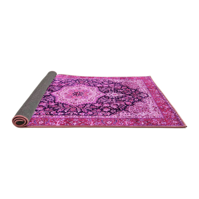 Sideview of Medallion Pink Traditional Rug, tr4324pnk