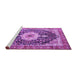 Sideview of Machine Washable Medallion Purple Traditional Area Rugs, wshtr4324pur