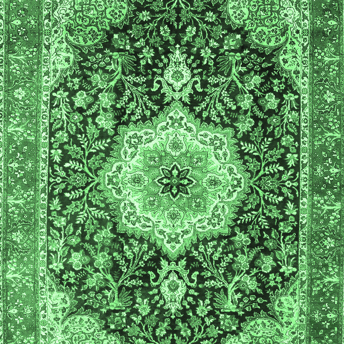 Medallion Emerald Green Traditional Rug, tr4324emgrn