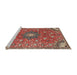 Sideview of Machine Washable Traditional Camel Brown Rug, wshtr4325