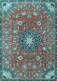 Medallion Light Blue Traditional Rug, tr4325lblu