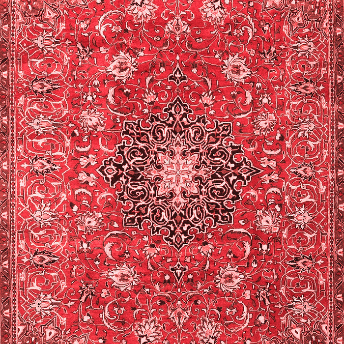 Machine Washable Medallion Red Traditional Rug, wshtr4325red