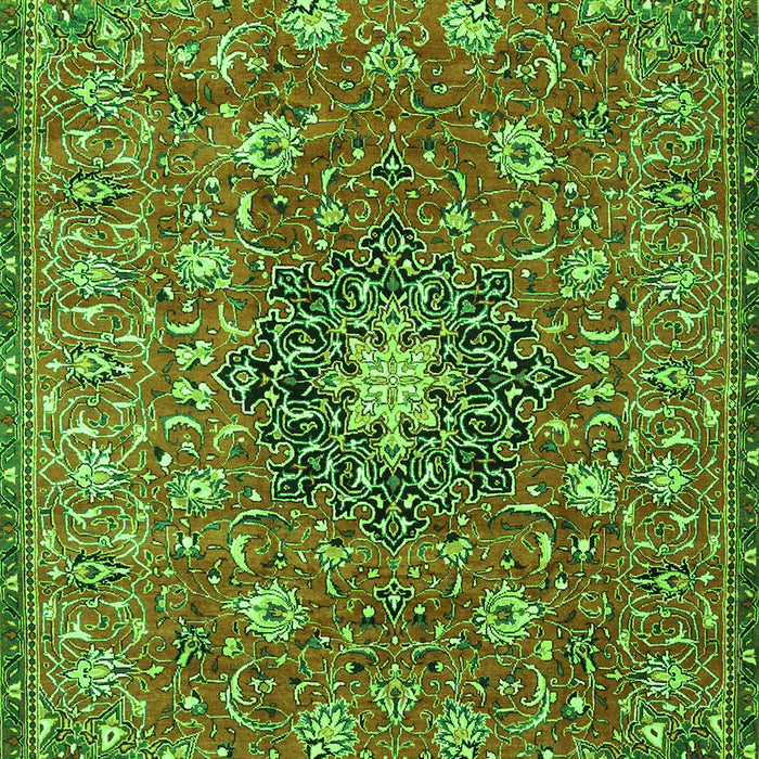 Serging Thickness of Machine Washable Medallion Green Traditional Area Rugs, wshtr4325grn