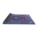 Sideview of Medallion Blue Traditional Rug, tr4325blu