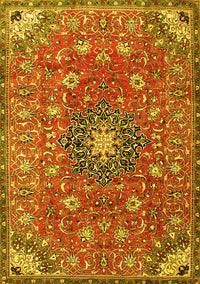 Medallion Yellow Traditional Rug, tr4325yw