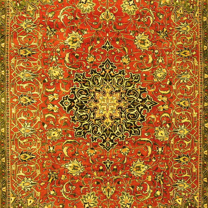Medallion Yellow Traditional Rug, tr4325yw