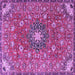 Square Medallion Purple Traditional Rug, tr4325pur