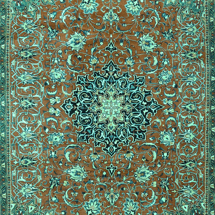 Medallion Turquoise Traditional Rug, tr4325turq
