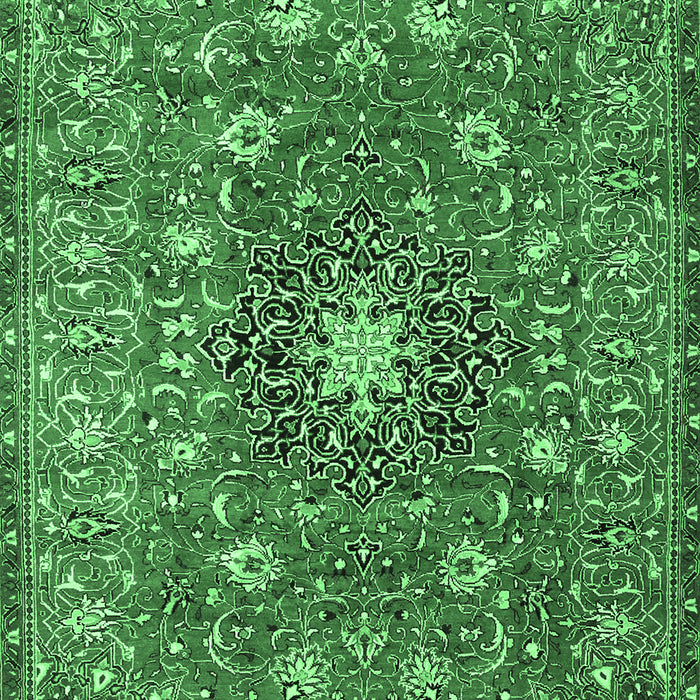 Medallion Emerald Green Traditional Rug, tr4325emgrn