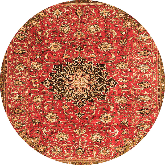 Square Medallion Orange Traditional Rug, tr4325org