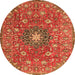 Square Medallion Orange Traditional Rug, tr4325org