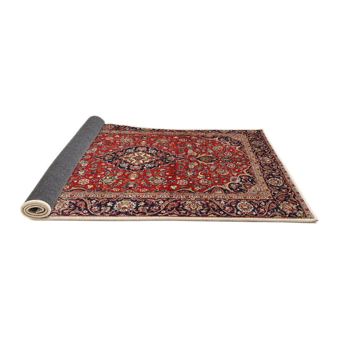 Sideview of Traditional Saffron Red Medallion Rug, tr4326