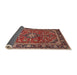 Sideview of Traditional Saffron Red Medallion Rug, tr4326