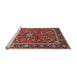 Sideview of Machine Washable Traditional Saffron Red Rug, wshtr4326