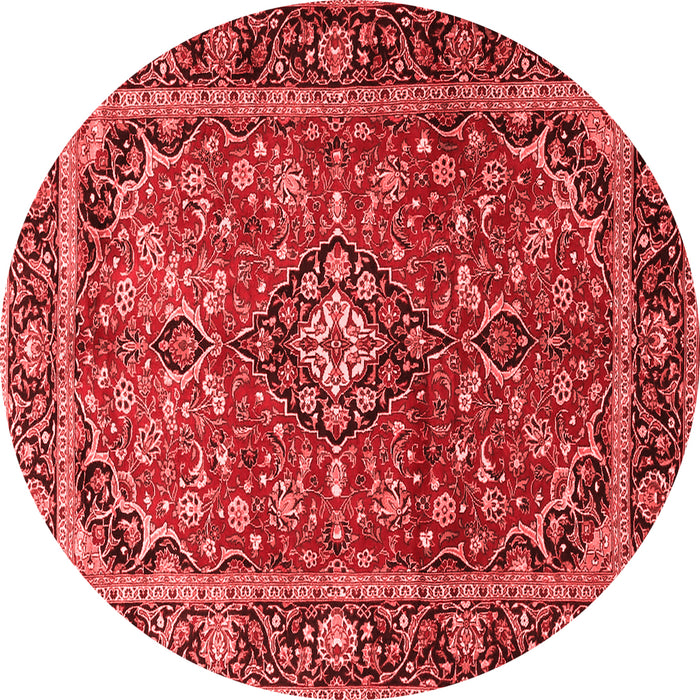 Machine Washable Medallion Red Traditional Rug, wshtr4326red