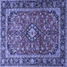 Square Medallion Blue Traditional Rug, tr4326blu