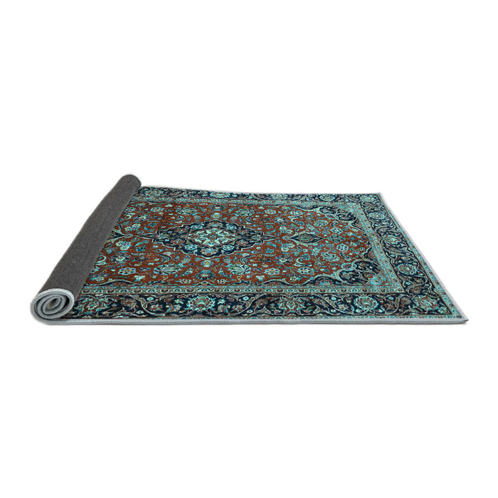 Sideview of Medallion Light Blue Traditional Rug, tr4326lblu