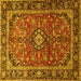 Square Medallion Yellow Traditional Rug, tr4326yw