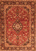 Medallion Orange Traditional Rug, tr4326org