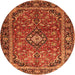 Square Medallion Orange Traditional Rug, tr4326org