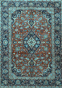 Medallion Light Blue Traditional Rug, tr4326lblu