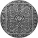 Square Medallion Gray Traditional Rug, tr4326gry