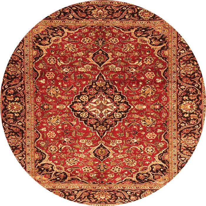 Machine Washable Medallion Orange Traditional Area Rugs, wshtr4326org