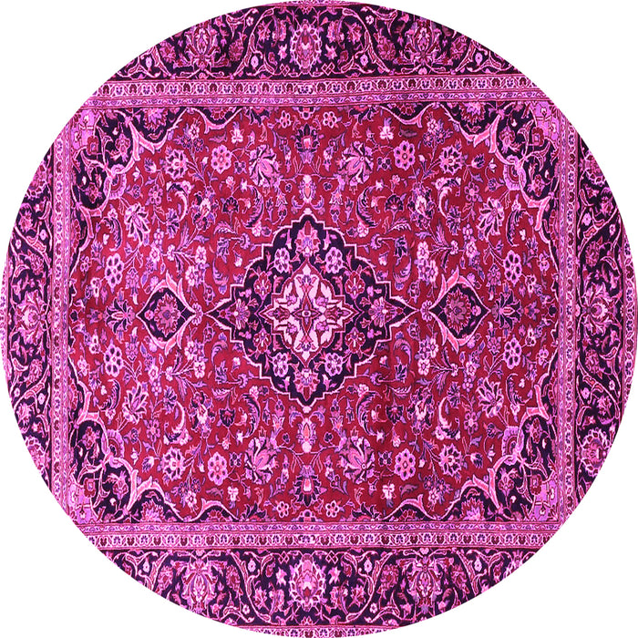 Round Medallion Pink Traditional Rug, tr4326pnk