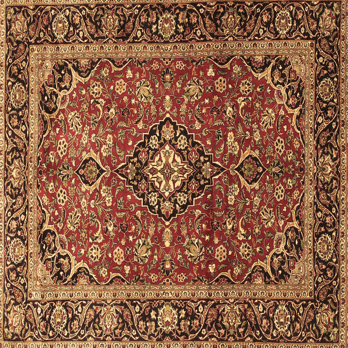 Square Machine Washable Medallion Brown Traditional Rug, wshtr4326brn