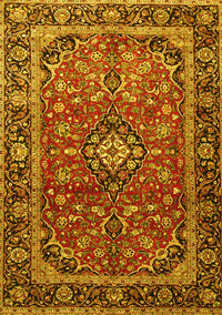 Medallion Yellow Traditional Rug, tr4326yw