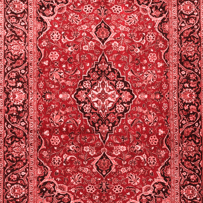 Machine Washable Medallion Red Traditional Rug, wshtr4326red